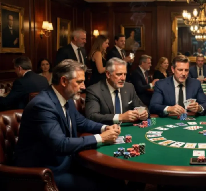 Gracze przy stole podczas turnieju pokerowego na żywo w CYH Holding B.V.