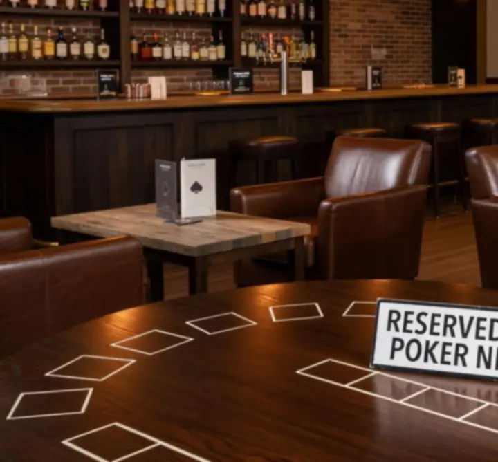 Stolik przygotowany na wieczór pokerowy i kolację w CYH Holding B.V.