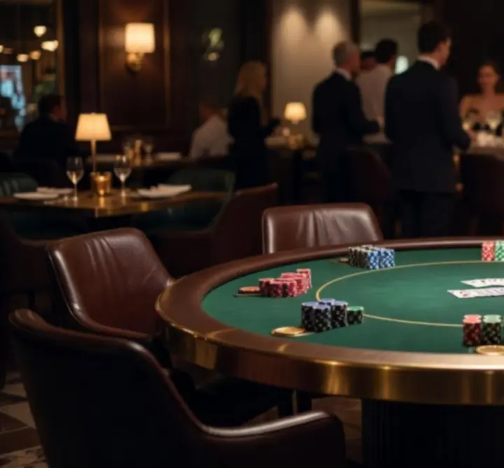 Profesjonalnie oświetlone stoły pokerowe w lokalu CYH Holding B.V.